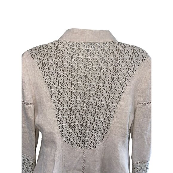 Extenzo Paris Beige Lace-Accent Womens Jacket Size 40 - Picture 7 of 12